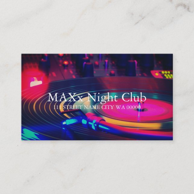 Carte De Visite Cool Night Club Dancing Bar Nightlife Business (Devant)