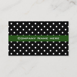 Carte De Visite cool noir et blanc pois vert affaires ca