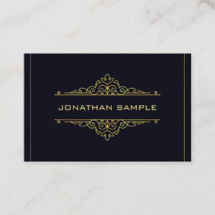 Carte De Visite Cool Noir Or Moderne Élégant Plain Sophistiqué