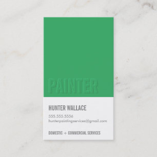 Carte De Visite COOL PAINT CHIP swatch en relief type vert