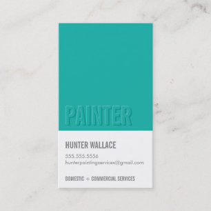 Carte De Visite COOL PAINT CHIP swatch gaufré type de look jade