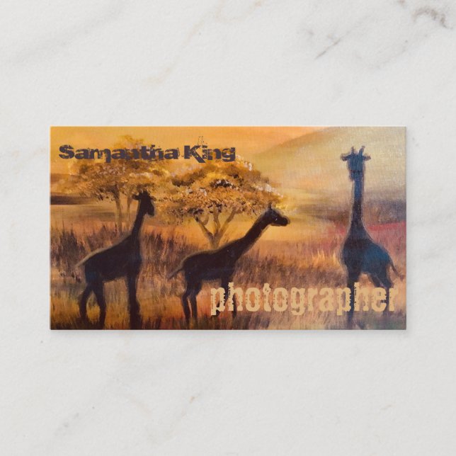 Carte De Visite Cool Peint Afrique Pic Sunset Photographe Artiste (Devant)