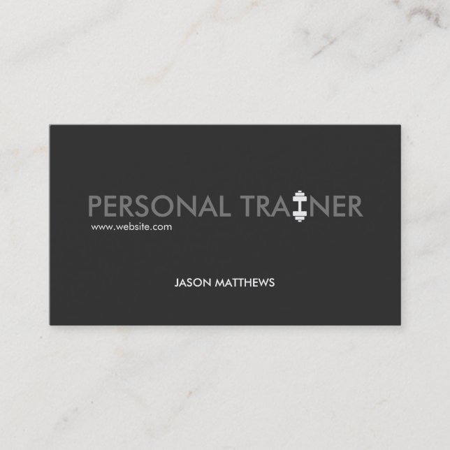 Carte De Visite Cool Personal Trainer Dumbbell Logo Fitness (Devant)