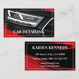 Carte De Visite Cool Red Car Service Détail Modèle photo