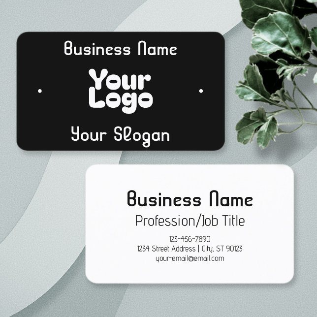 Carte De Visite Cool Rétro-Moderne | Noir & Blanc (Créateur téléchargé)