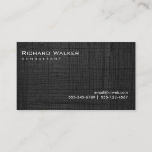 Carte De Visite Cool rétro professionnel en bois noir