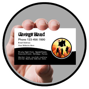 Carte De Visite Cool Rock Et Roll Garage Band