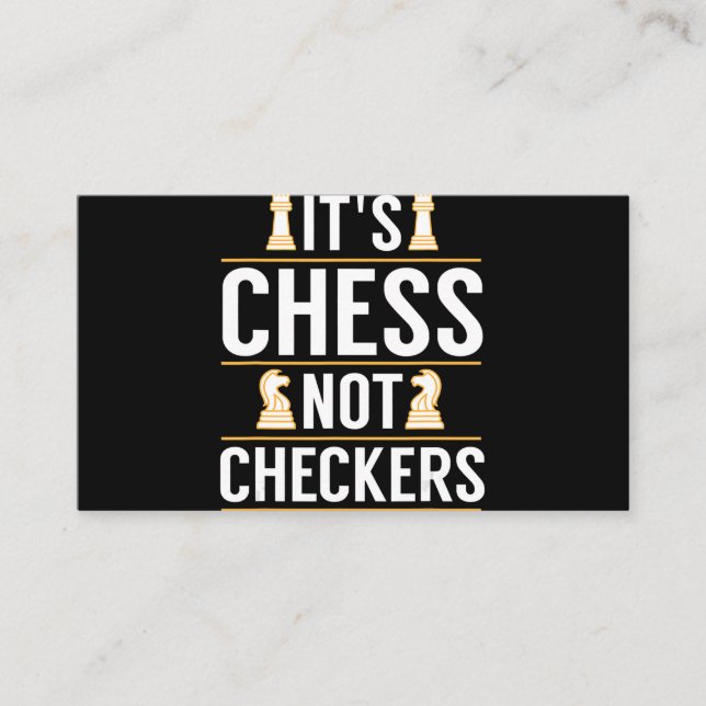 Carte De Visite cool ses échecs pas checkers chèques joueurs cadea (Devant)