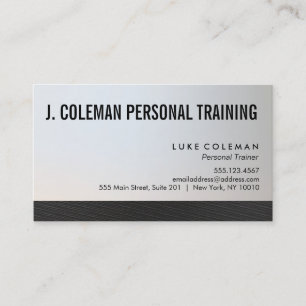 Carte De Visite Cool Silver Black Personal Fitness Trainer