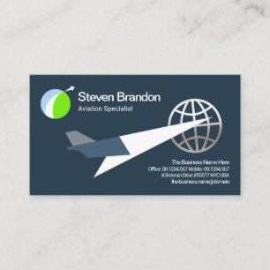 Carte De Visite Cool Silver Globe Logistics Jet Avion