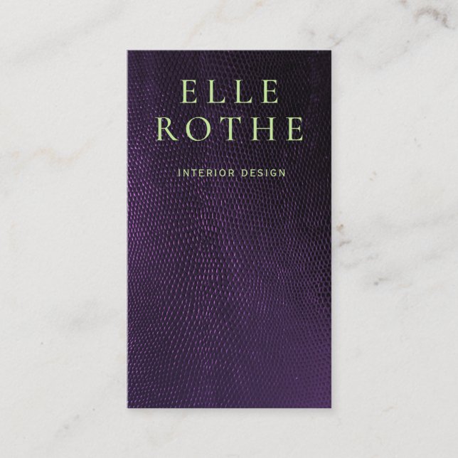 Carte De Visite Cool Simple Purple Lizard Concepteur de peau (Devant)