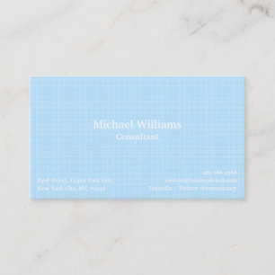 Carte De Visite Cool Sky Blue tendance À damiers lignes chic moder