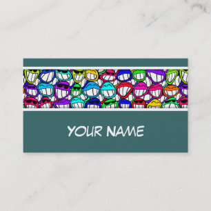 Carte De Visite COOL SOURIRE FACES GROUPE + votre texte et vos idé