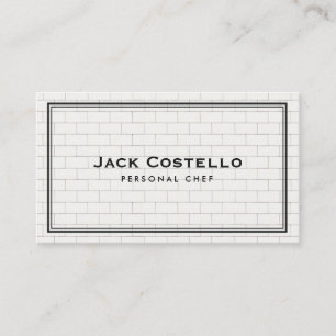Carte De Visite Cool Subway Tile Personal Chef Catering