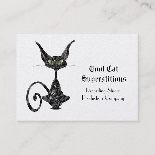 Carte De Visite Cool superstitieux de Chat noir (Devant)