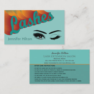 Carte De Visite Cool tendance rétro coloré lashes après soins
