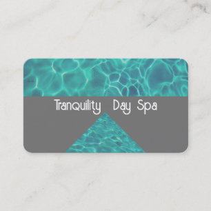 Carte De Visite cool turquoise bleu eau tranquille spa gris