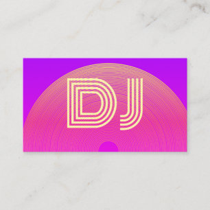 Carte De Visite Cool Vaporwave Pink Lilac Jaune Violet DJ