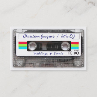 Carte De Visite Cool vintage 80s rétro cassette cassette musique a