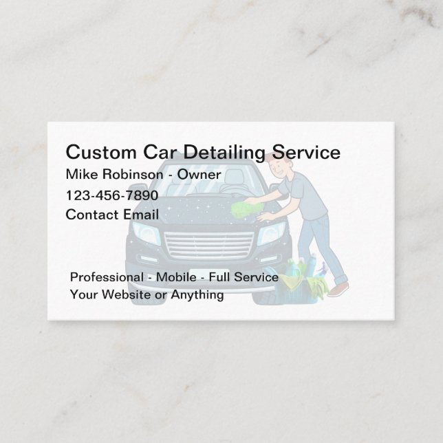 Carte De Visite Coolest Car Wash Detailing Theme Business Cards (Devant)