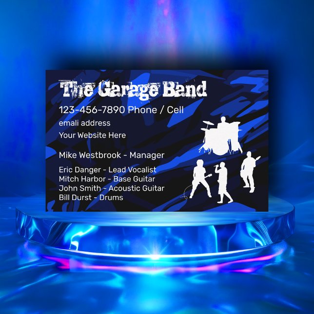 Carte De Visite Coolest Rock Band Grunge Style (Créateur téléchargé)