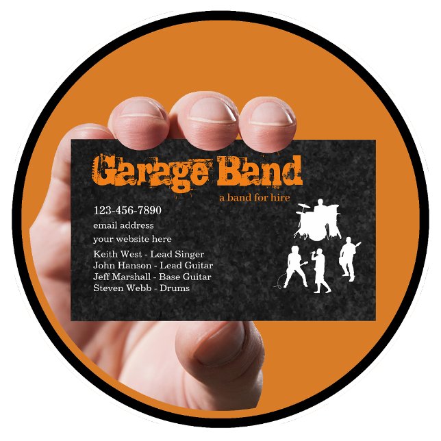 Carte De Visite Coolest Rock Garage Band Musicien (Créateur téléchargé)