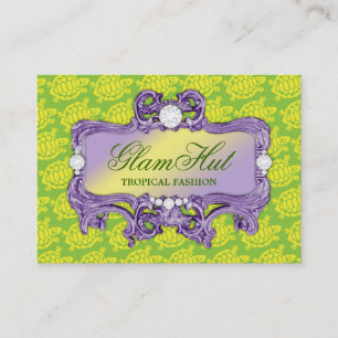 Carte De Visite Copie fascinante verte tropicale de tortue de la