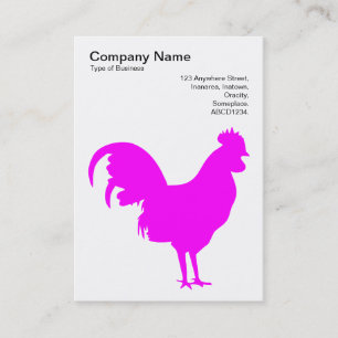 Carte De Visite Coq Magenta - Noir sur Blanc