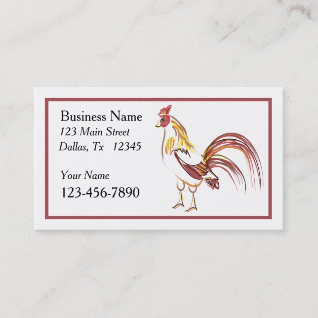 Carte de visite Coq Sassy (Devant)
