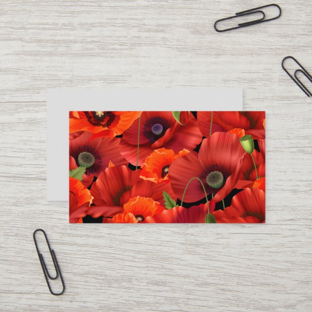 Carte De Visite Coquelicot (Devant/Arrière en situation)