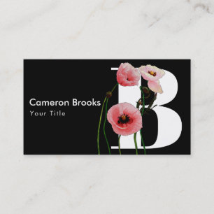 Carte De Visite Coquelicots et initiales