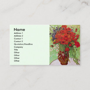 Carte De Visite Coquelicots et pâquerettes par Vincent van Gogh