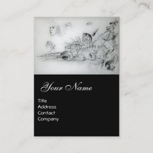 CARTE DE VISITE COQUILLAGES AVEC JEUNE FILLE