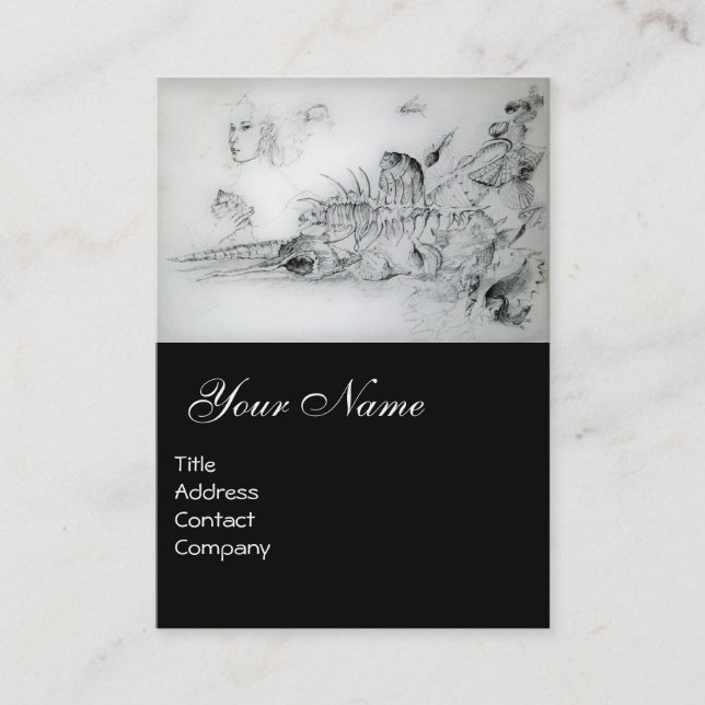 CARTE DE VISITE COQUILLAGES AVEC JEUNE FILLE (Devant)