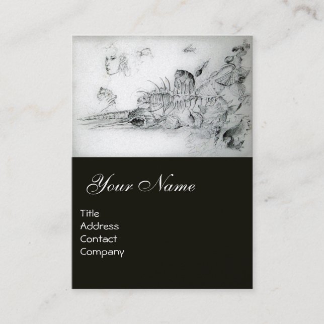 Carte De Visite COQUILLAGES AVEC JEUNE FILLE Papier perle blanche (Devant)