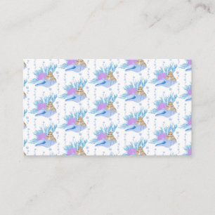 Carte De Visite Coquillages Bulles d'Eau Bleue Marine Escargot de