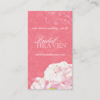 Carte De Visite Corail rose Peony Mariage damassé