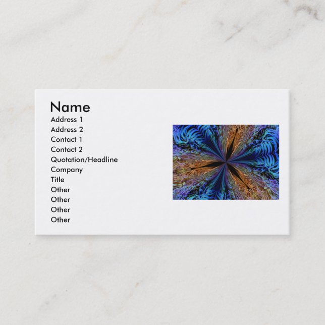 Carte de visite Coral Kaleidoscope (Devant)
