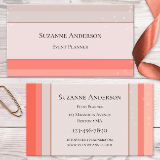 Carte de visite Coral Pink Sparkle pour organisate