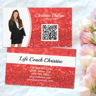 Carte De Visite Coral professionnel Faux Parties scintillant perso