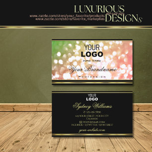 Carte De Visite Coral rose vert Ombre Parties scintillant Logo or 