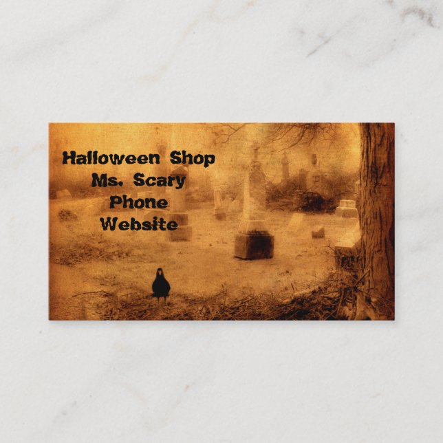 Carte De Visite Corbeau d'Halloween (Devant)