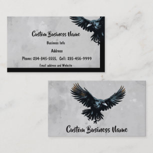 Carte De Visite Corbeau sur mesure Corvidé Oiseau noir Nature Faun