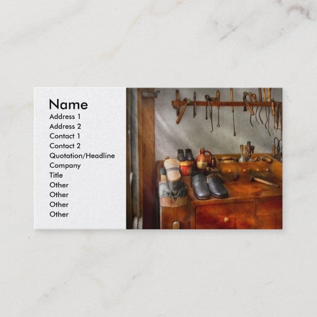 Carte De Visite Cordonnerie - La boutique du cordonnier (Devant)