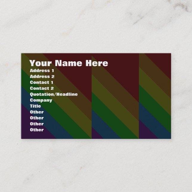 Carte De Visite Corey Tiger 80s Angles Arc-en-ciel (Devant)