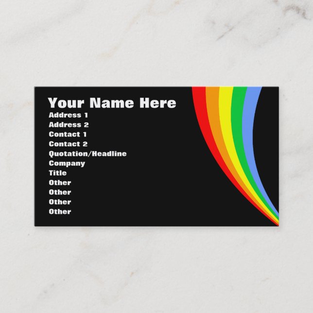 Carte De Visite Corey Tiger 80s Rétro Arc-en-ciel (Devant)