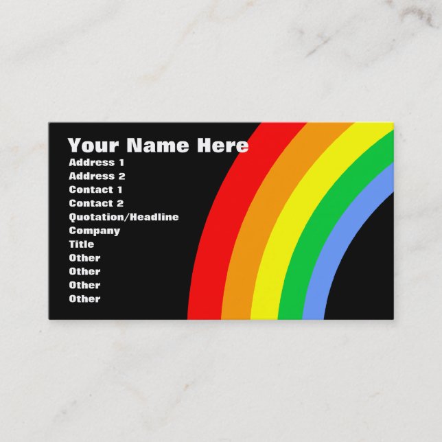 Carte De Visite Corey Tiger 80s Rétro Arc-en-ciel (Devant)