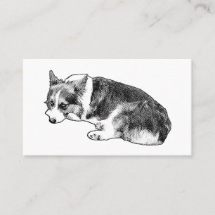 Carte De Visite Corgi Calme, Emblème Doux