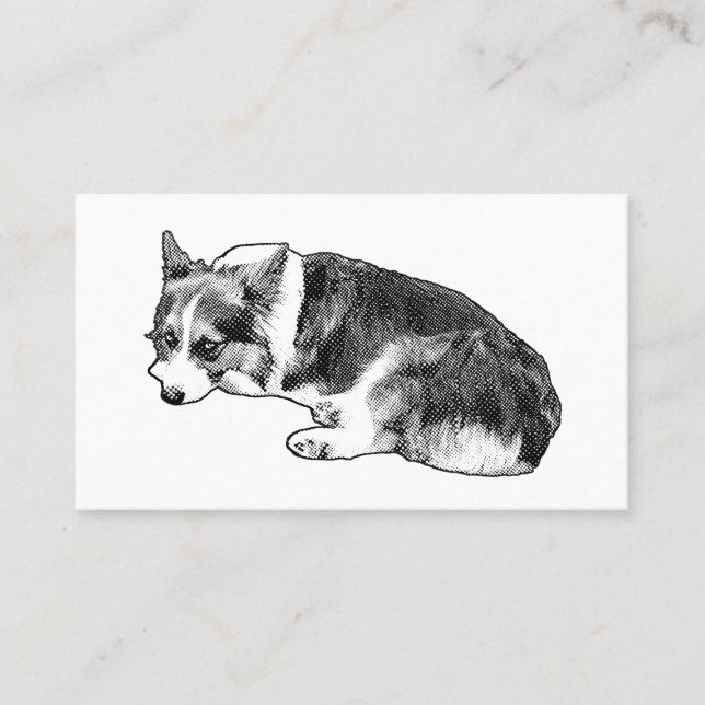 Carte De Visite Corgi Calme, Emblème Doux (Devant)
