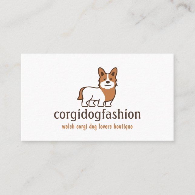 Carte De Visite Corgi gallois orange (Devant)